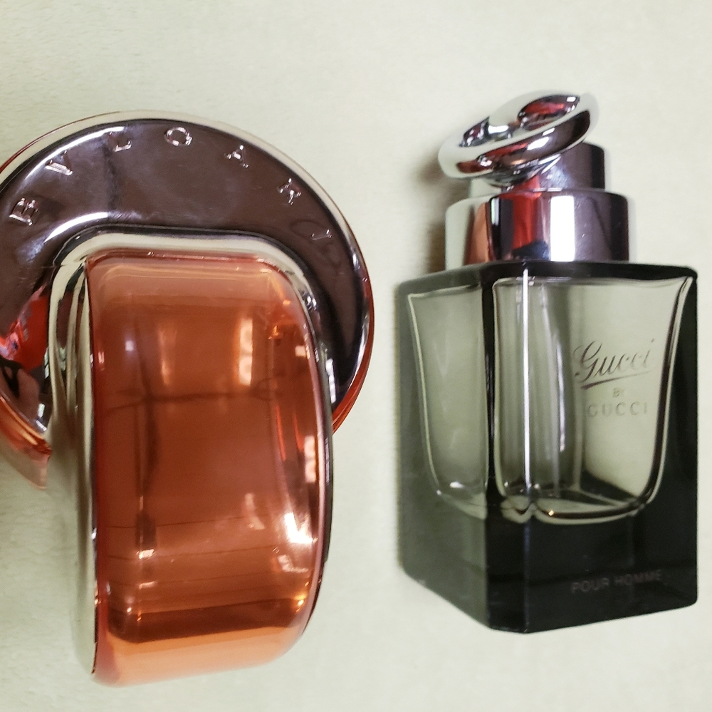 Empty Cucci & Bvlgari 2 bottles for collectors